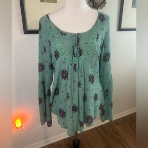 Sunset & Sixth Bohemian Flare Sleeve Top